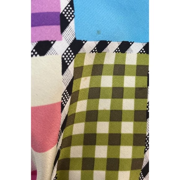 VTG New Koos Of Course M Cardigan Sweater Jacket Silk Black Madras Plaid Pink - Picture 7 of 7